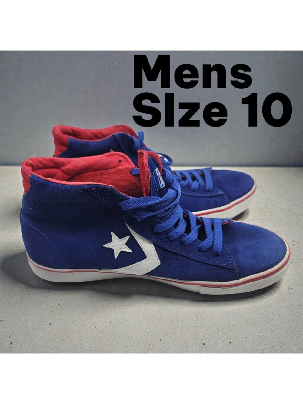 Converse All Star Blue Suede Mid Top Sneakers - Men's 9.5 - Women's 11 Shoes